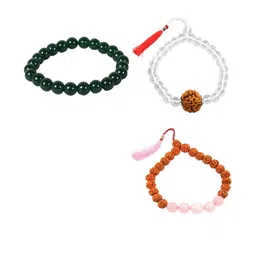 Divine souvenirs Unisex Set of 3 Artificial Beaded Link Bracelet-8