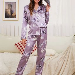 NIJANAND TEXTILE Printed Shirt Collar Night suit-image-11