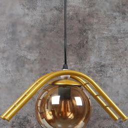 Deco Home Gold-Toned Metal Ceiling Lamp-image-58