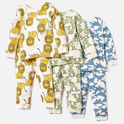 Juniors by Babyshop Boys Set Of 3 Pure Cotton Printed Long Sleeves Night Suit-image-62