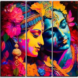 JB Creations Radha Krishna Digital Reprint 18 inch x 18 inch Painting-image-61