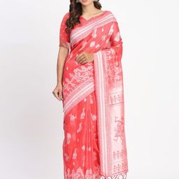 KALINI Warli Woven Design Zari Saree-image-16
