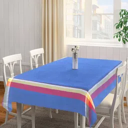 Aura Blue & Yellow Cotton 6-Seater Table Cover-image-88