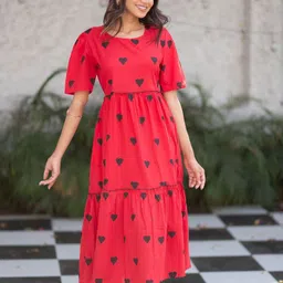 Rangreza Red Heart Dress-image-14
