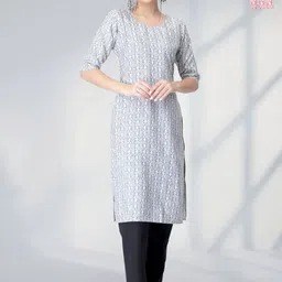 HERE&NOW Women Ethnic Motifs Printed Regular Kurta with Trousers-image-89