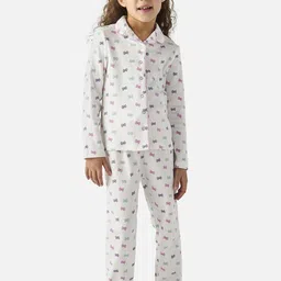 Juniors by Babyshop Girls Printed Pure Cotton Shirt With Pyjamas-image-67