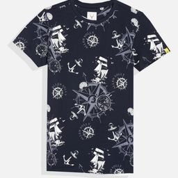 Allen Solly Junior Boys Conversational Printed Round Neck Cotton T-shirt-image-53