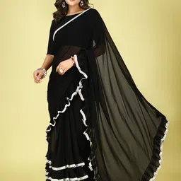 SAREEFLAME Pure Georgette Saree-image-18
