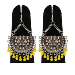 Weariton Silver-Tone Oxidised Chandbalis-image-85