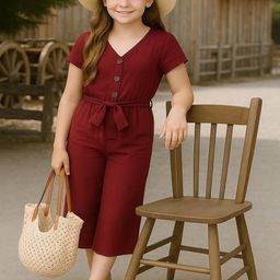 Naida Girls Solid Basic Jumpsuit-image-15