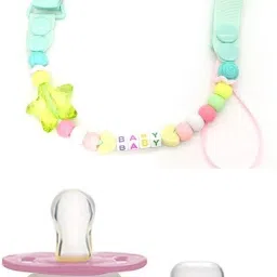 (COP-22) Baby soother with chain 1Pcs Baby Pacifier Clips Children For Baby Present Baby Clip Nipple Clips Newborn Dummy Holder For Teethers (pack of 1) Soother-25