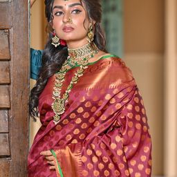 Anouk Rustic Woven Design Zari Banarasi Saree image 2