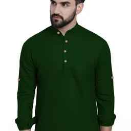 BHUVIKOO Men Green Kurtas-48
