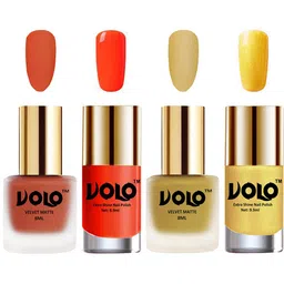VOLO Set Of 4 Velvet Matte & Extra Shine Nail Polish-8 ml & 9.9 ml Each Shade 30-32-14-59 image 1