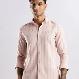 NEVER NEUD Men Classic Opaque Striped Casual Shirt-image-14