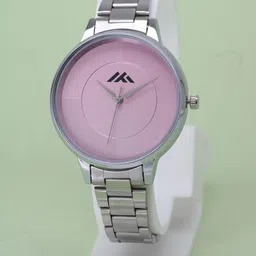 VIRAKTI Women Stainless Steel Bracelet Style Straps Analogue Watch G-64-PINK STEEL-G-picture-12