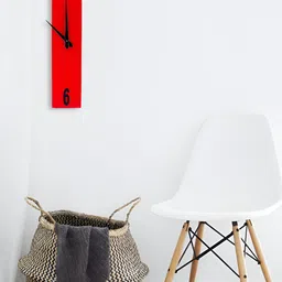 Crimson Knot Red & Black Rectangular Contemporary Wall Clock-51