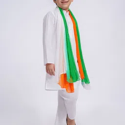 VASTRAMAY Boys Regular Pure Cotton Kurta with Pyjamas & With Dupatta image 5