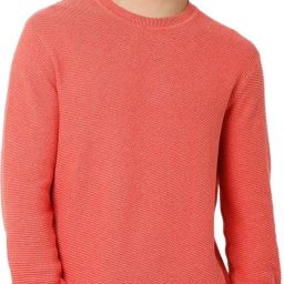 Men Solid Round Neck Red Sweater-image-3