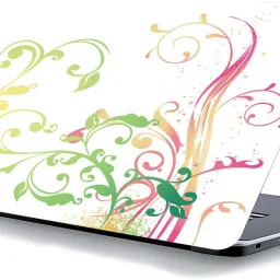 qth FLORAL LAP-4689 VINYL Reusable Laptop Skin Compatible for 15.6 inch-image-79