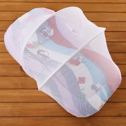 Babyhug Premium Gadda Set With Mosquito Net - Mini Cars Print-8