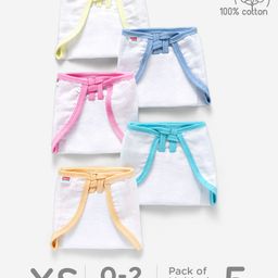 Babyhug Muslin Cloth Nappy Set of 5 Extra Small - Multicolor-28