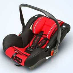 LuvLap Infant Baby Car Seat Cum Carry Cot With Rocker And Canopy - Red-21