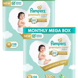 Pampers Premium Care Pant Style Diapers Medium Size Monthly Pack - 108 Pieces - (Pack of 2)-image-72