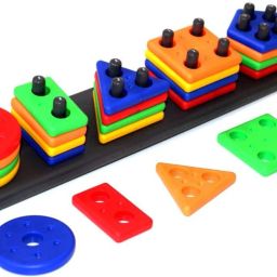 Angle Geometric Blocks Stacker Shape Sorter Column Puzzle Stacking Set for Kids-25