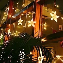 SPARK WORLD 138 Yellow Star Shaped LED String Lights image 4