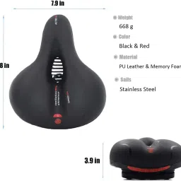 nsv Comfortable Wide Seat Cushion with Dual Shock Absorbing and Memory Foam Saddle image 3