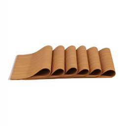 OBSESSIONS Camel Brown 6 Pieces Textured Heat Resistant Rectangle Table Placemats-24