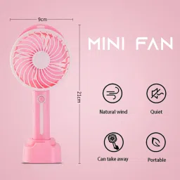 MZ K5 (RECHARGEABLE PORTABLE USB FAN) With Built-In Mobile Stand 1200mAh Battery USB Fan image 3