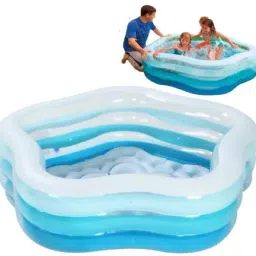 Children's inflatable pool with inflatable floor. 185x180x53cm With Free Pump Inflatable Swimming Pool-image-83