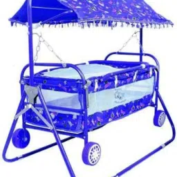 Baby Blue Cotting Cradle Cot Cum Stroller Blue_Cradle_005 Bassinet Stroller-30
