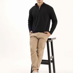 Kveto style redefined Men Ribbed Mock Collar Long Sleeves Pullover Sweater-image-63
