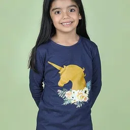 TotzTouch Girls Floral Printed Round Neck Cotton T-shirt-image-39