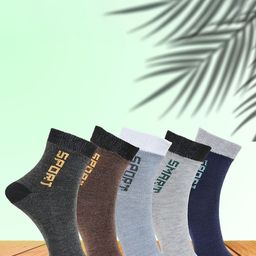 MJE Unisex Pack Of 5 Printed Anti-Odour Ankle-Length Socks-picture-2