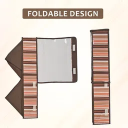 Kuber Industries Brown & White Set of 2 Printed Reusable Drawer Organisers image 2