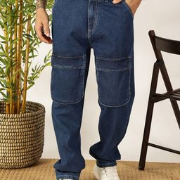 Mast & Harbour Men Loose Relaxed Fit Mid-Rise Cotton Jeans-image-28