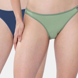 Envie Green Low-Rise Bikini Briefs-image-0