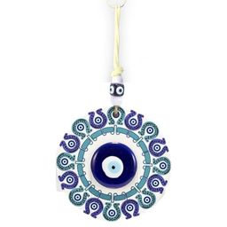 BLUE BEADS White & Blue Evil Eye Wall & Door Hanging-picture-7