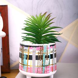 TAYHAA White 1 Pieces Succulent Artificial Plant With Pot-image-47
