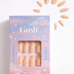 Gush Beauty Nailed It 24Pcs Medium Almond Press On Nails - Golden Hearts-2