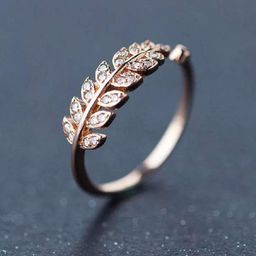 Ringzinnie Rose Gold-Plated Crystal-Studded Adjustable Ring-16