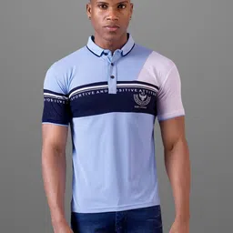 FROSEN FOX Men Striped Polo Collar Slim Fit T-shirt-picture-5