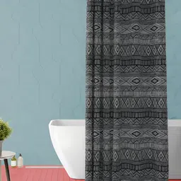 ArtzFolio Black & White Geometric Printed Waterproof Shower Curtain-image-74