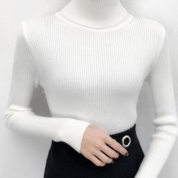 Outzidr Women Ribbed High Neck Fitted Top-image-91