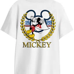 BonOrganik Mickey Mouse Printed Drop-Shoulder Sleeves Cotton Oversized T-shirt-image-35