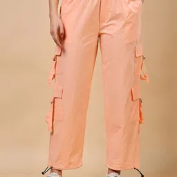 RANGRIWAZ Women Relaxed Fit High-Rise Cargos Trousers-image-73